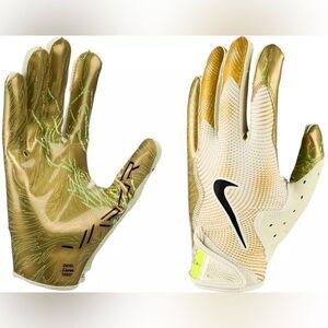 Nike Vapor Jet 8.0 Energy Swag Football Gloves Gold/White